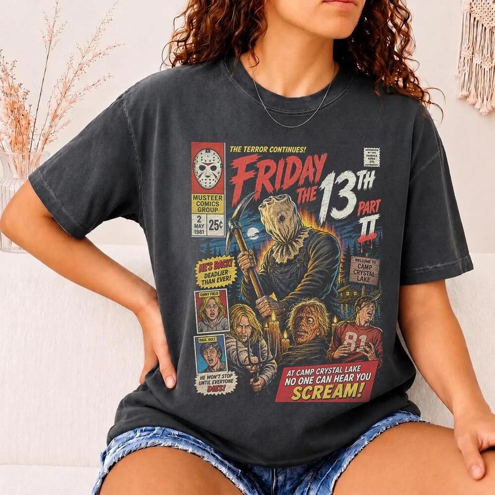 Friday The 13Th Part Ii Horror Movie Tee, Jason Voorhees Camp Crystal Lake